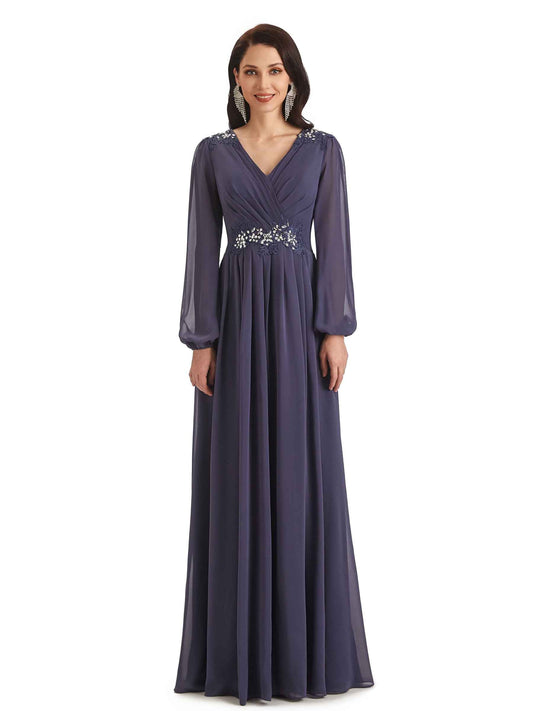 Diane V-neck Chiffon Dress