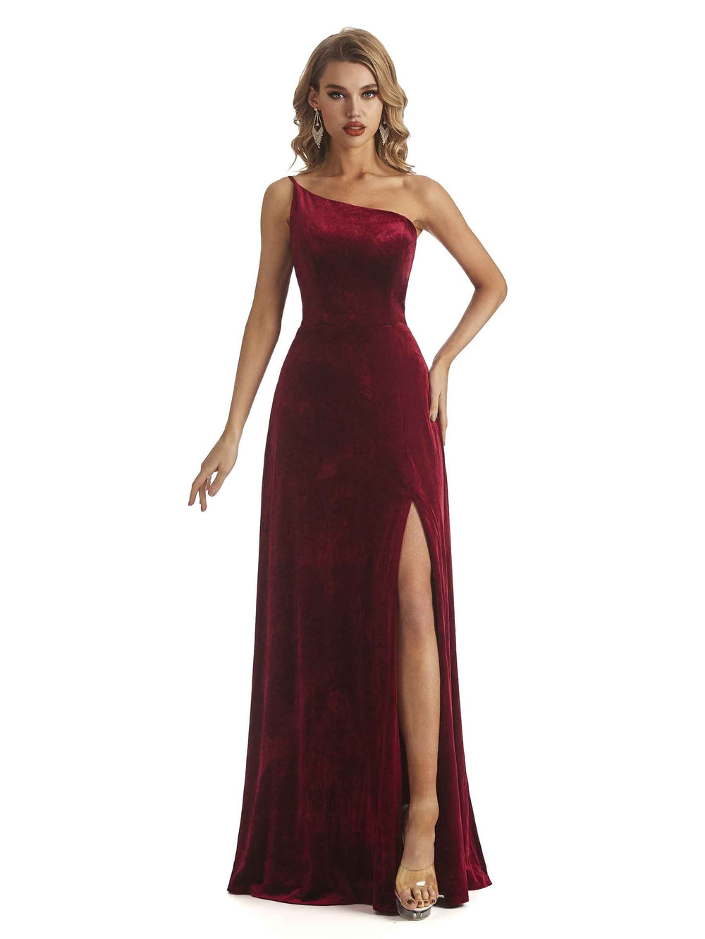 Cecilia Black Tie Side Slit Velvet Dress
