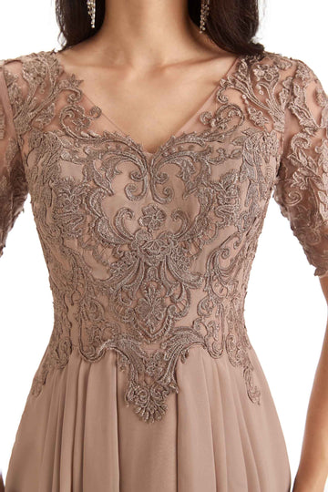 Ankle-Length Chiffon Dress-Papaya