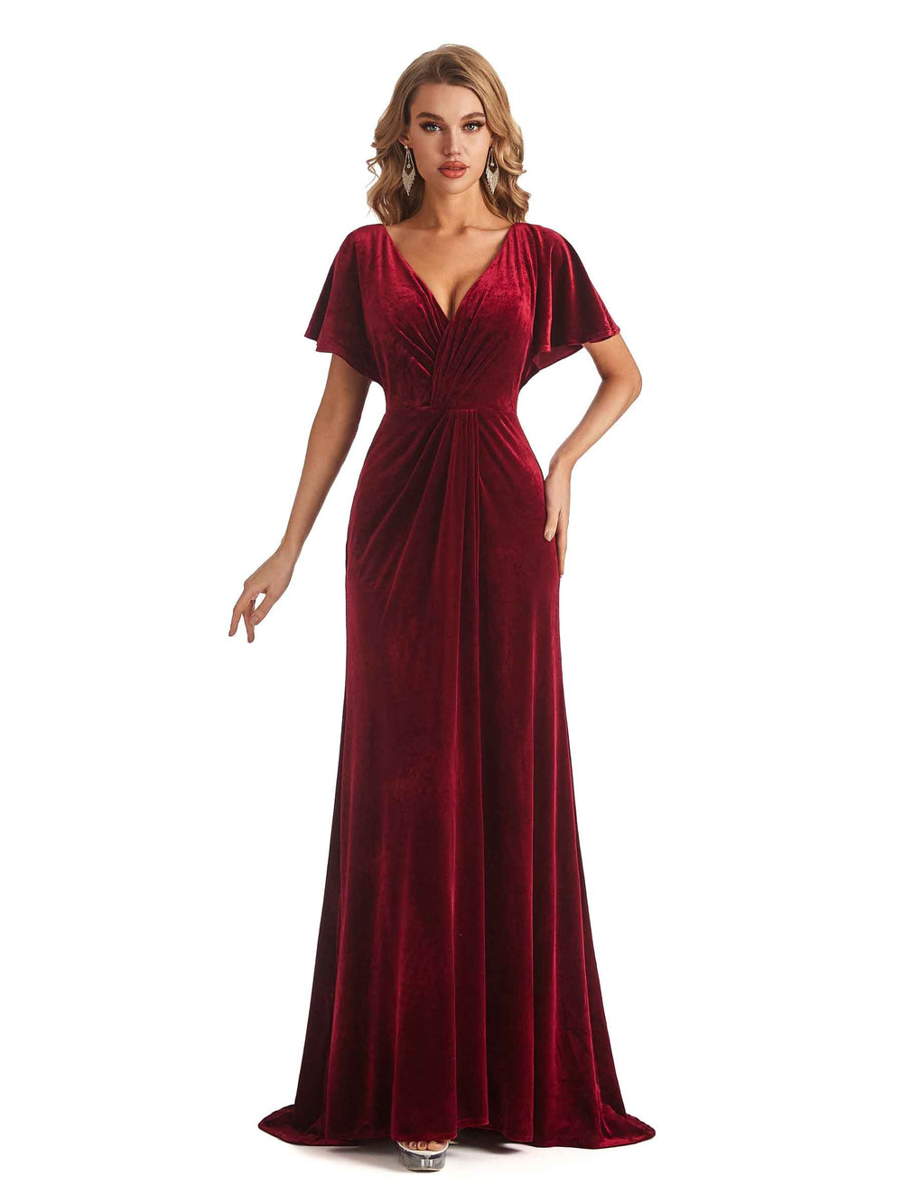 Saran Sheath Velvet Dress