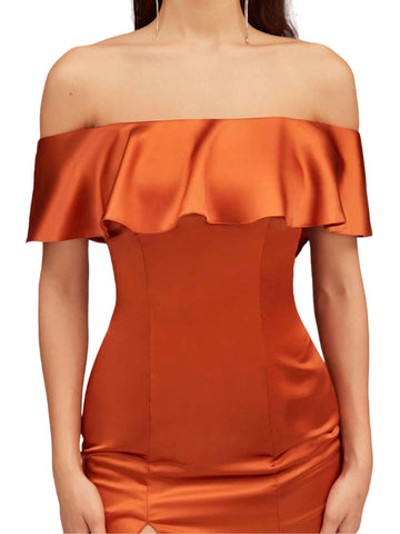 Off The Shoulder Mermaid Satin Dress