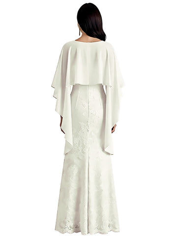 Scoop Short Sleeves Chiffon Dress
