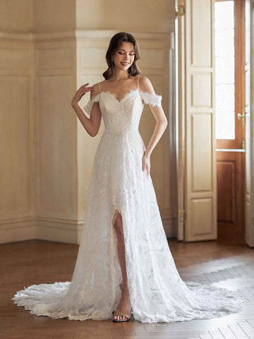 Liliian Side Split Lace Wedding Dresses