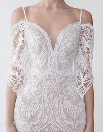Deborah Cold Shoulder Lace Wedding Dresses