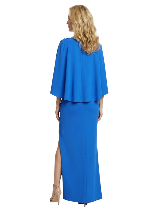 Asymmetric Sleeves Crepe Dress