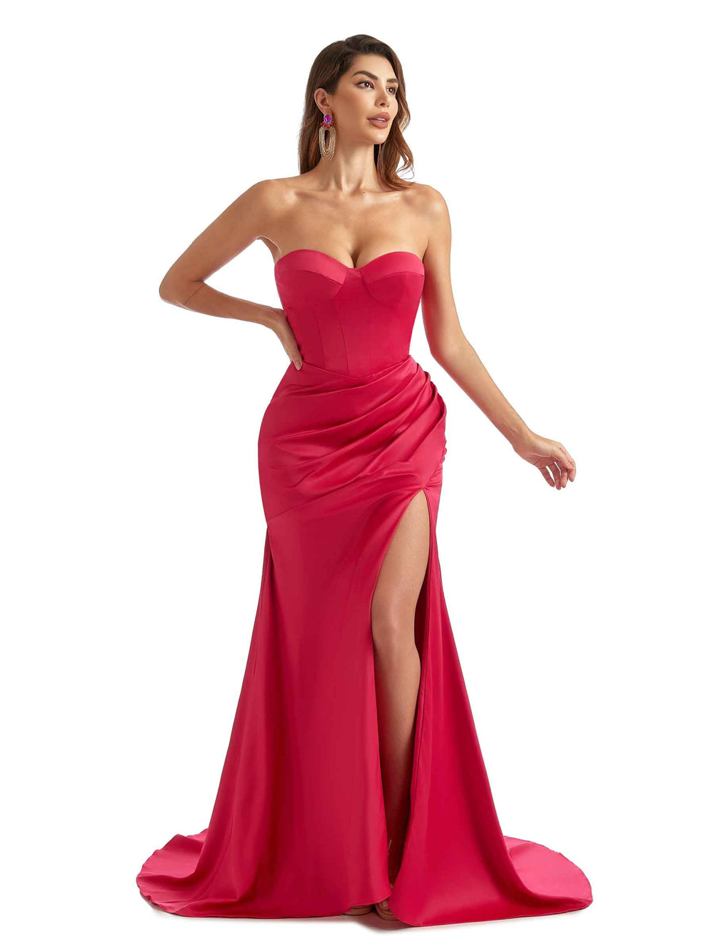 Geordie Black Tie Mermaid Satin Dress