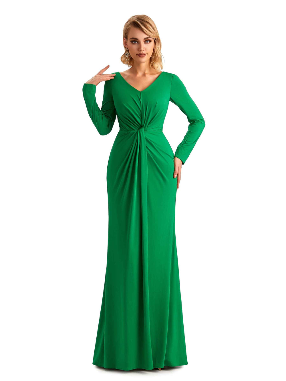 Rosalia Long Sleeves Pleats Jersey Dress