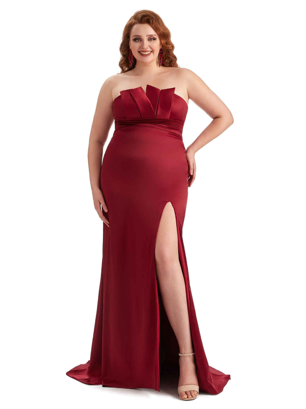 Xuriah Plus Size Mermaid Satin Dress