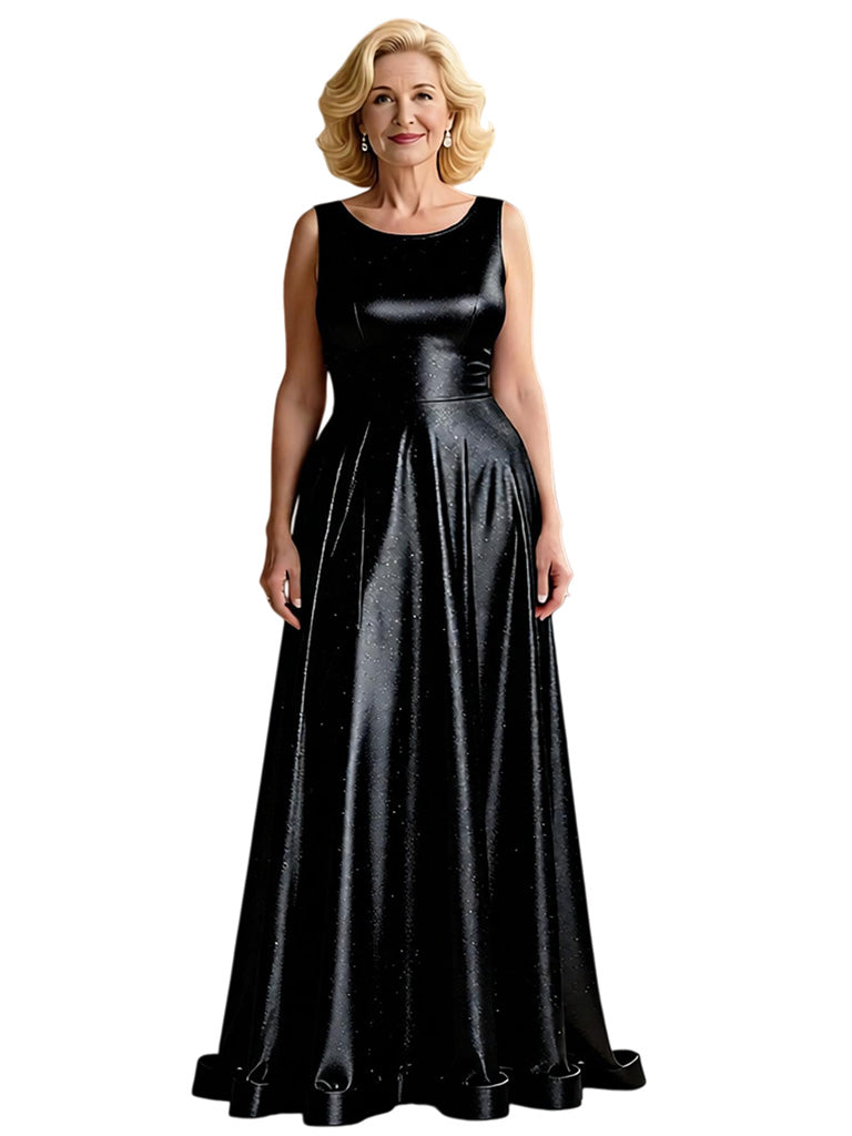 Qsrely Scoop Sleeveless A-line Sequin Dress