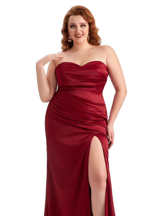 Plus Size Mermaid Satin Guest Dress