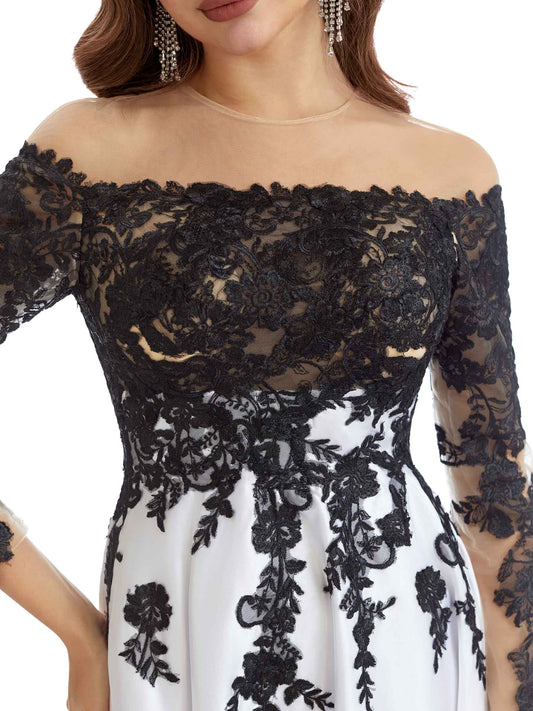 Off The Shoulder Satin Dress-Mist