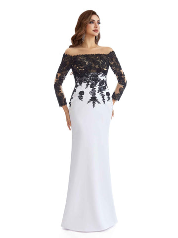 Aswwer Long Sleeves Satin Dress