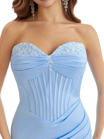 Boho Satin Dress-Dusty Blue