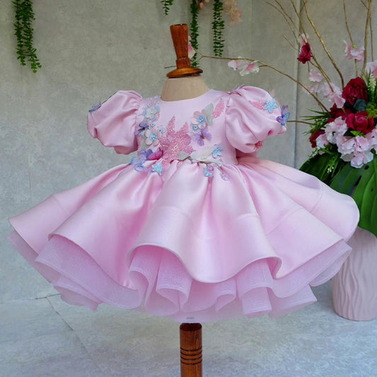 Aria Ruffle Satin Dress