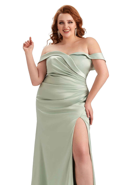 Plus Size Mermaid Satin Guest Dress