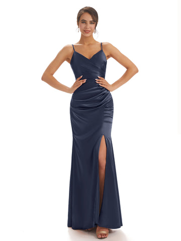 Ophelia Summer Spaghetti Straps Satin Dress