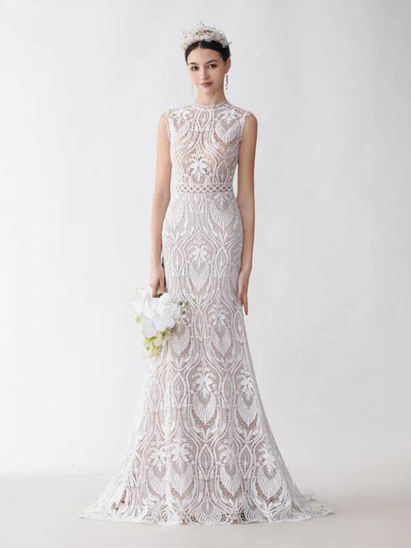 Marie Open Back Lace Wedding Dresses