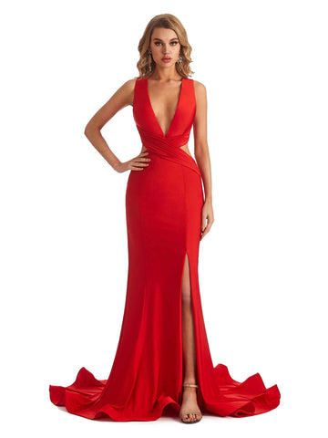 Lenore V-Neck Jersey Dress