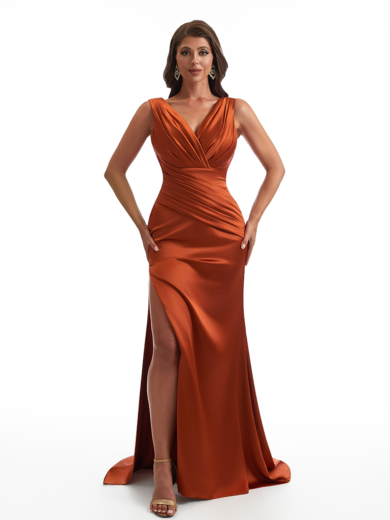 Loranae V-Neck Satin Dress