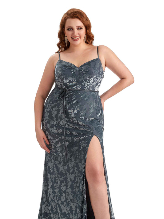 Plus Size Floral Velvet Dress-Azalea
