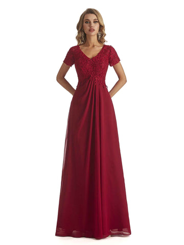 Channey V-neck Chiffon Dress