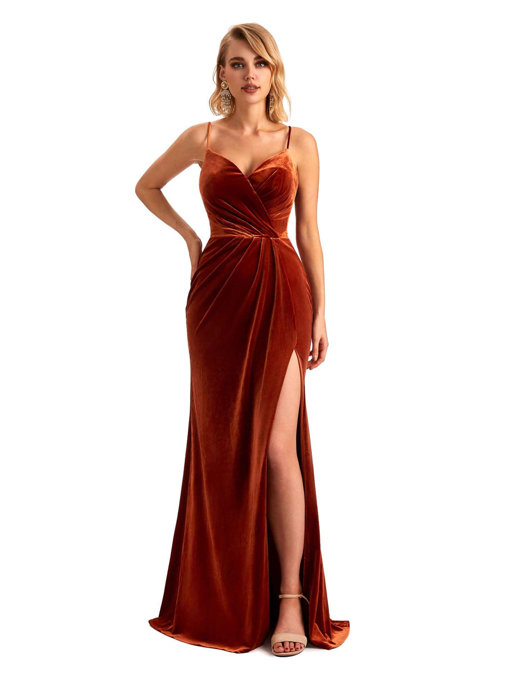 Braylee Side Slit Velvet Dress