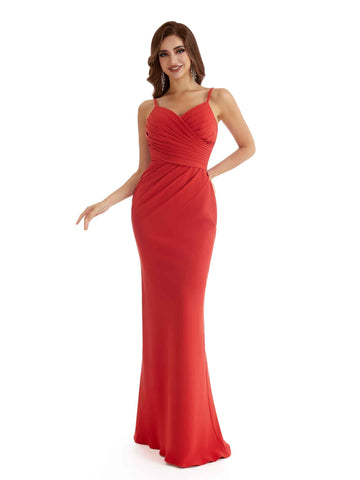 V-Neck Crepe Dress-Mauve