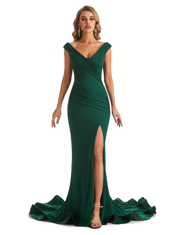 Aziz V-neck Jersey Dress