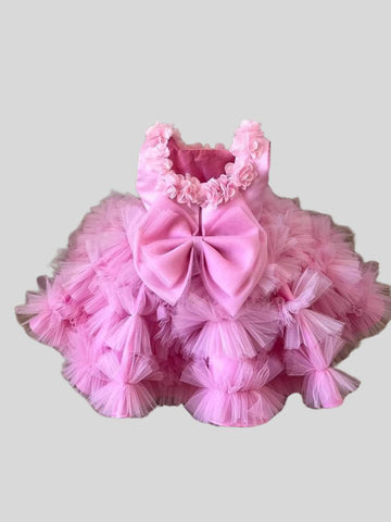 Olivia Square Neck Bow Crepe Dress