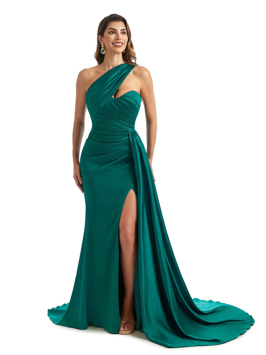 Mermaid Satin Dress-Ocean Blue