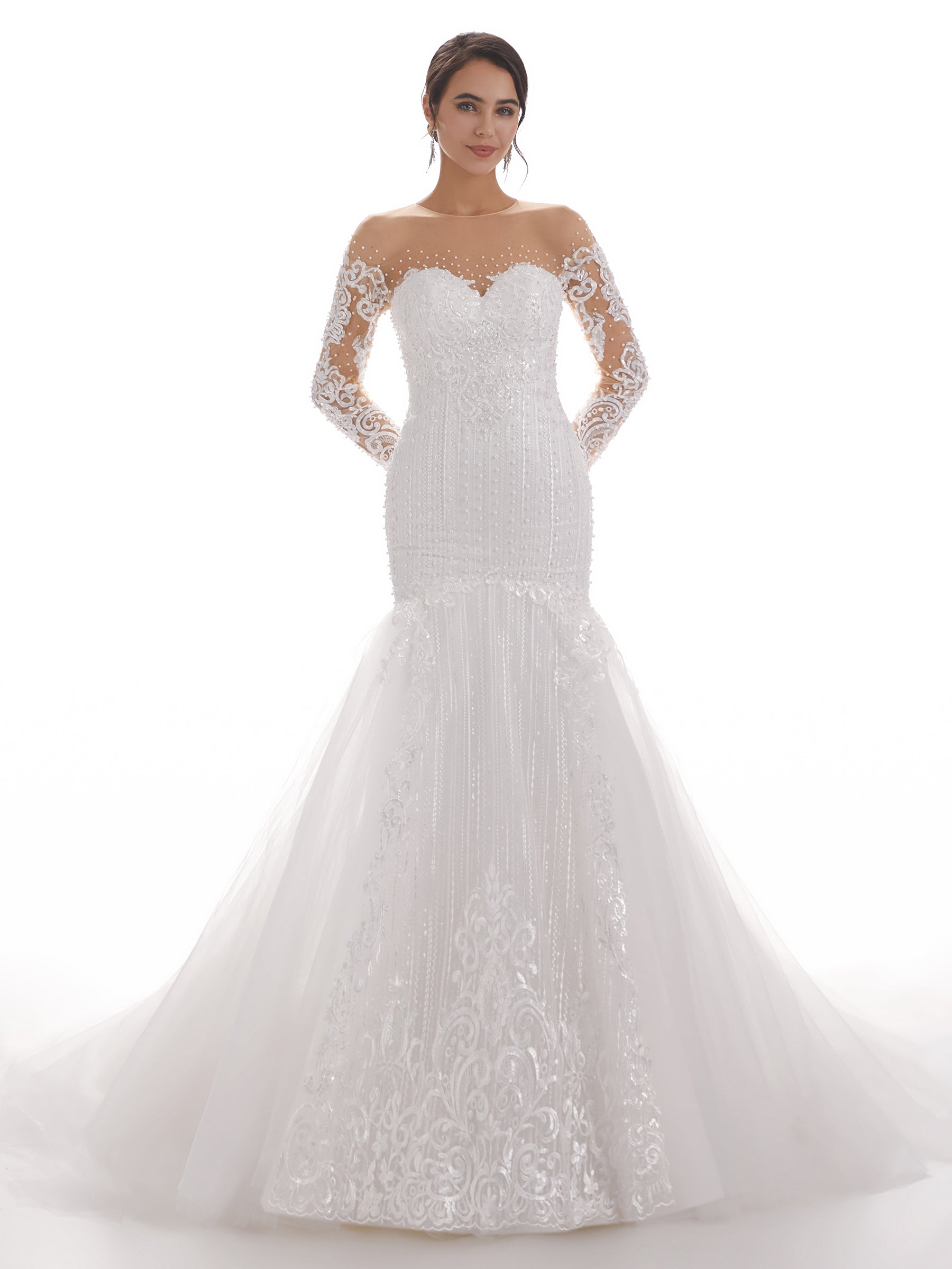 Amora Long Sleeves Lace Wedding Dresses