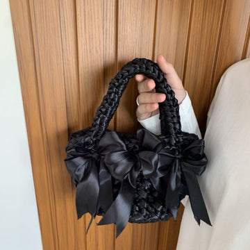 Satin Basket Bucket Bag