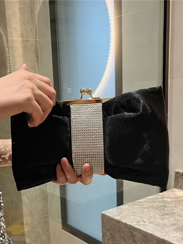 FEB Rhinestone Bow Small Handbag