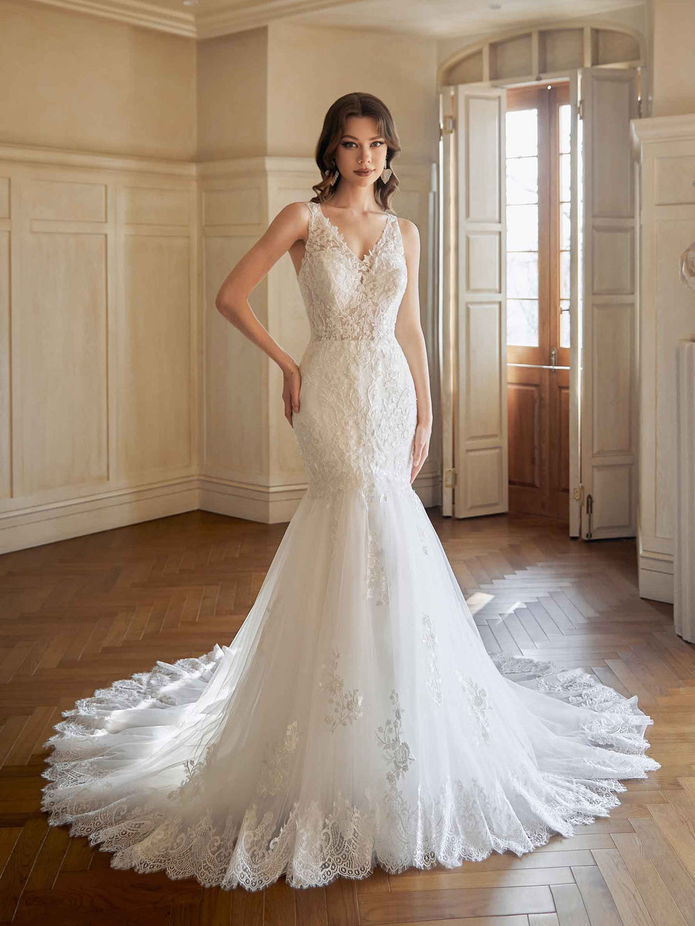 Yardley V-Neck Lace Wedding Dresses