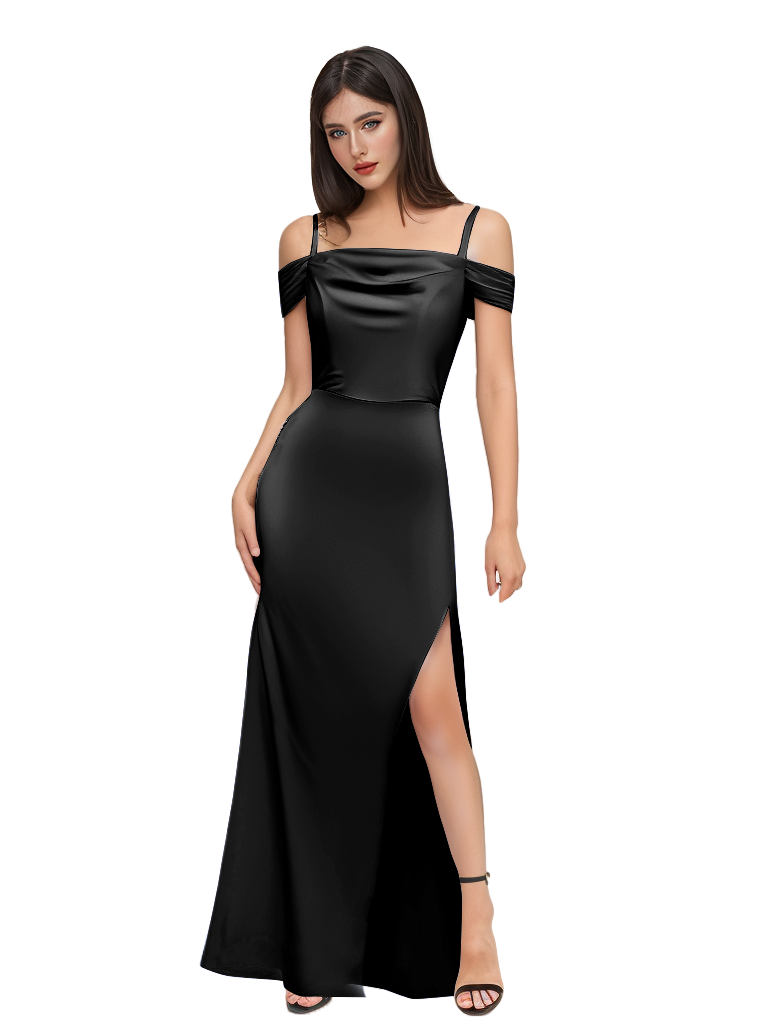 Sigrid Maxi Satin Dress Black