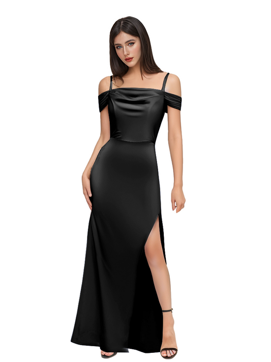Sigrid Maxi Satin Dress Black