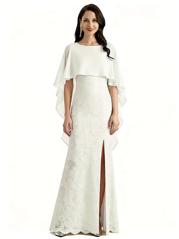 Qxixy Scoop Short Sleeves Chiffon Dress