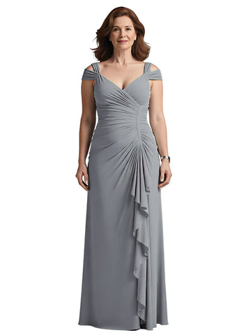 Qcomco Sleeveless Ruffles Chiffon Dress