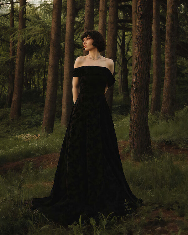 Floral Velvet Bridesmaid Dresses