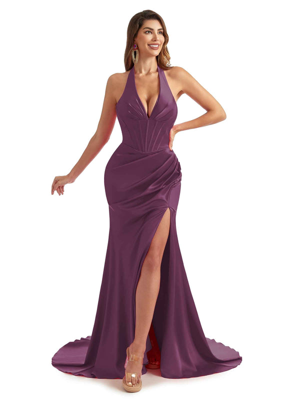 grape colored bridesmaid dresses AW Maizie Dress