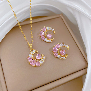 CN336 Diamond Tassel Necklace Earring