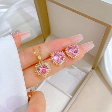 CN339 Flash Diamond Necklace Earring