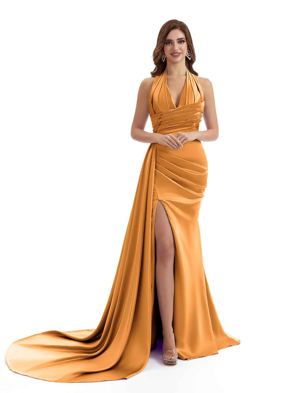 tangerine chiffon bridesmaid dresses Orange Bridesmaid Dresses BABARONI