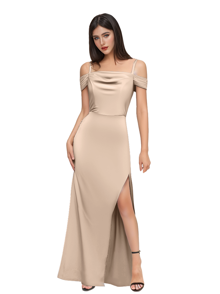 Sigrid Maxi Satin Dress Taupe